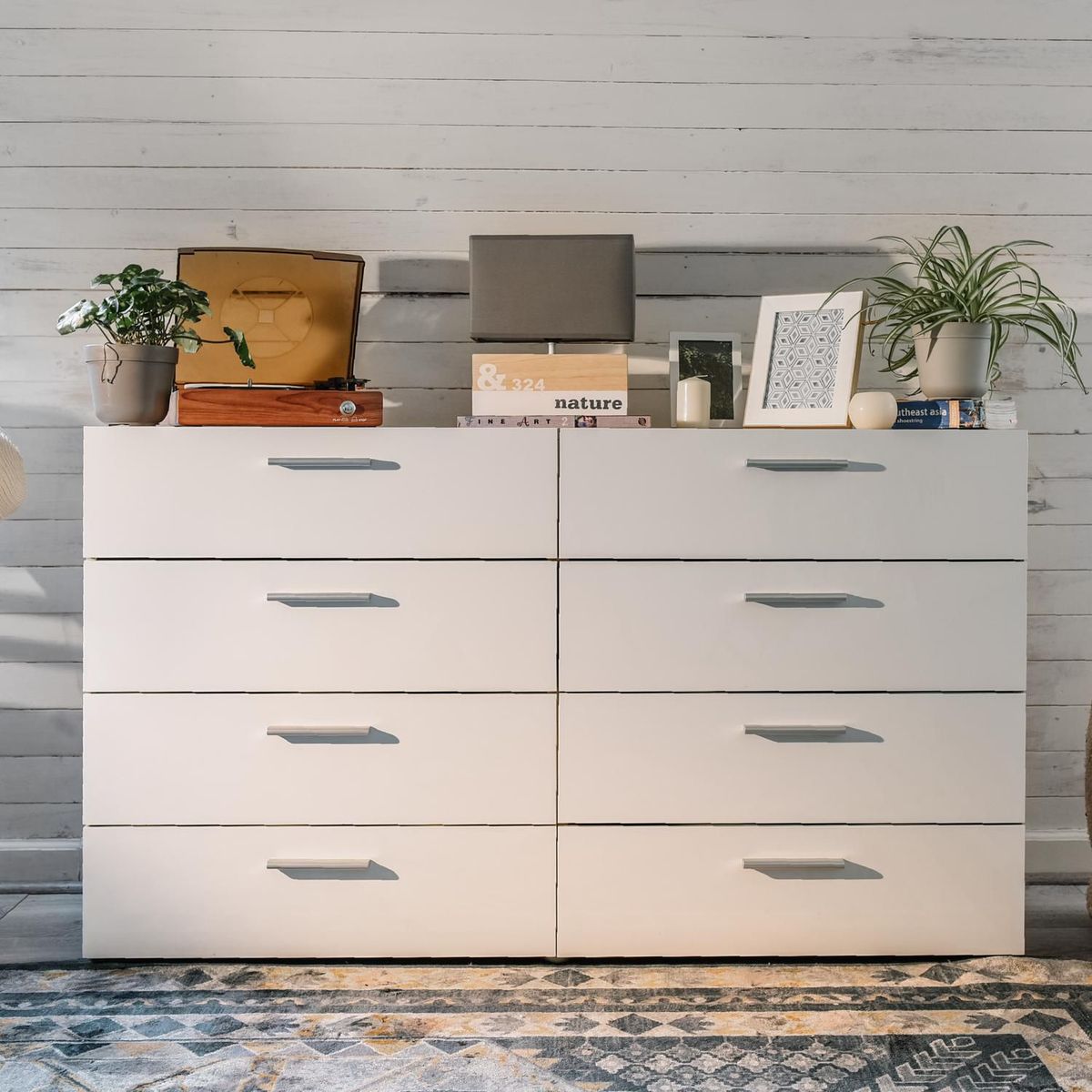 TVILUM - Cómoda 8 Cajones Pepe Blanco