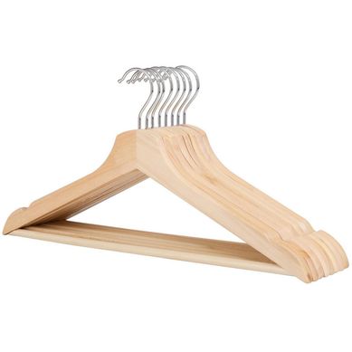Set x15 Colgadores Ropa de Madera Natural