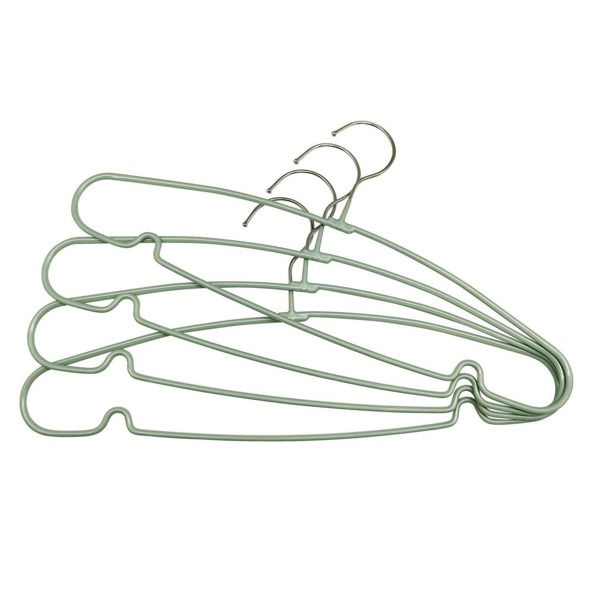 JUST HOME COLLECTION - Set x10 Colgador de Ropa de Metal Ovalado Menta