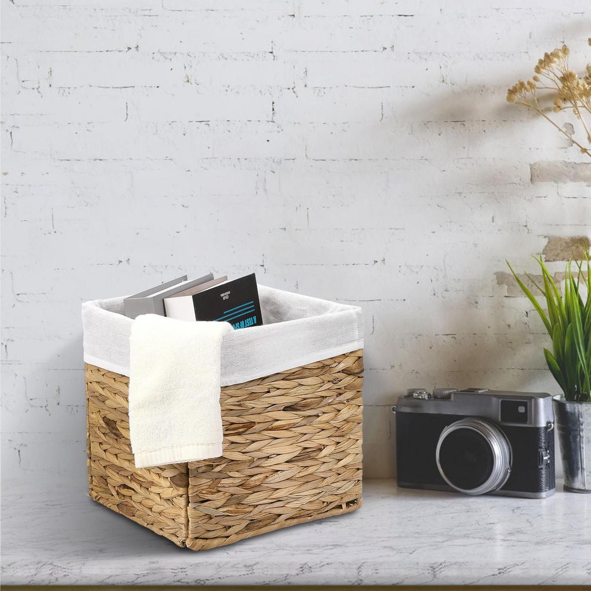 JUST HOME COLLECTION - Canasto Fibra Nat 26X26X26Cm M