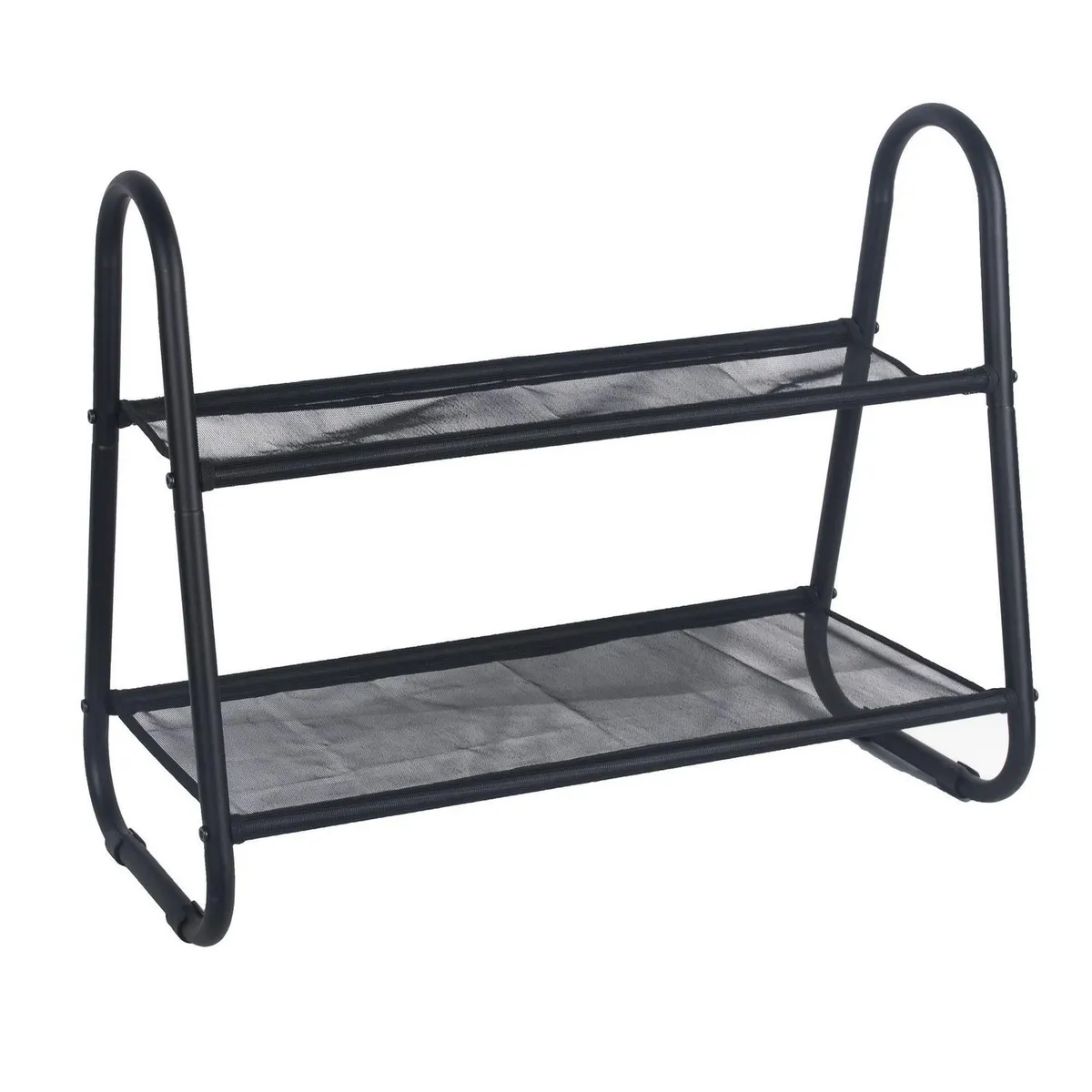 JUST HOME COLLECTION - Zapatera de Metal 2 Niveles Negro