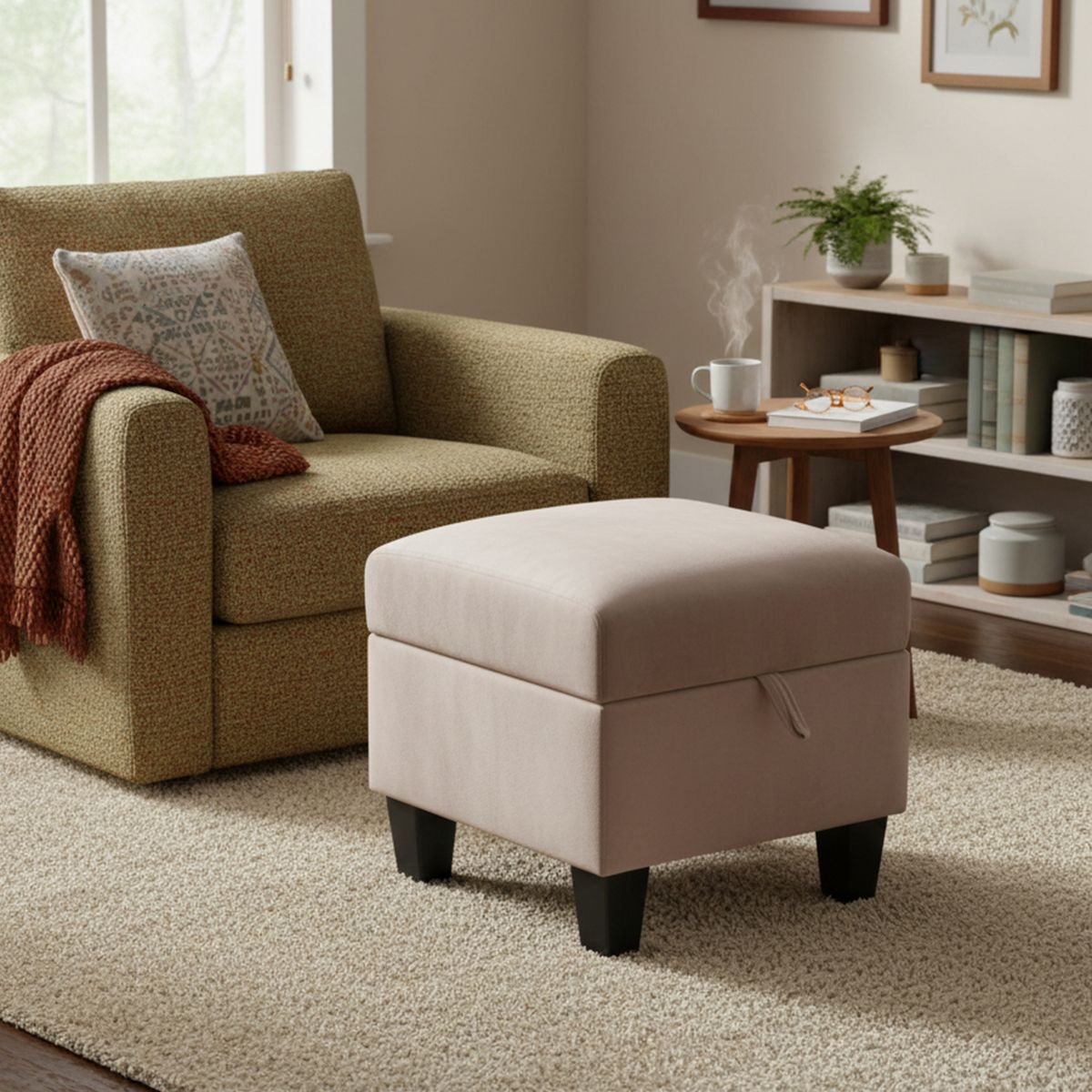 JUST HOME COLLECTION - Puff Ottoman con Alamacenamiento