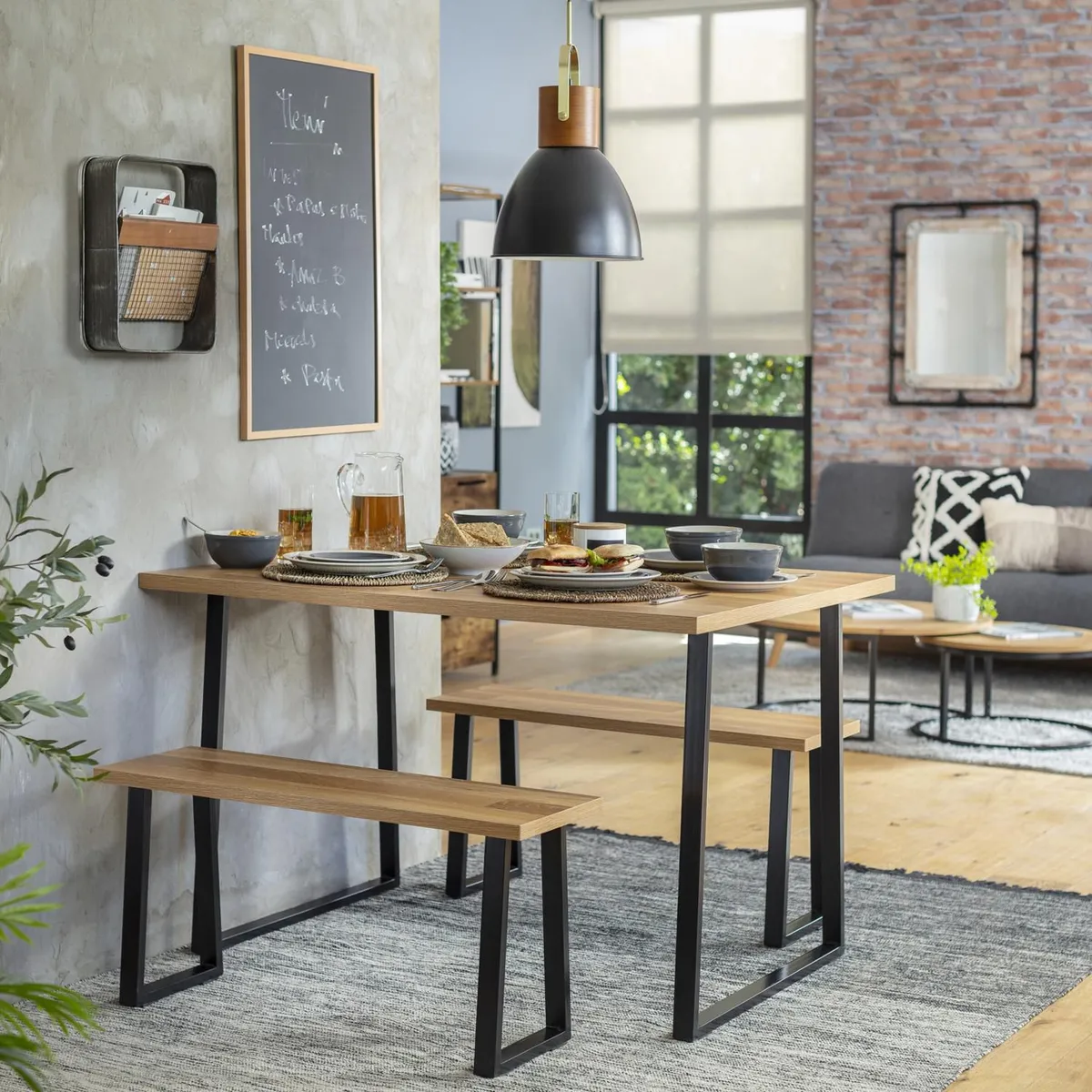 JUST HOME COLLECTION - Juego de Comedor 4 Personas Cauly