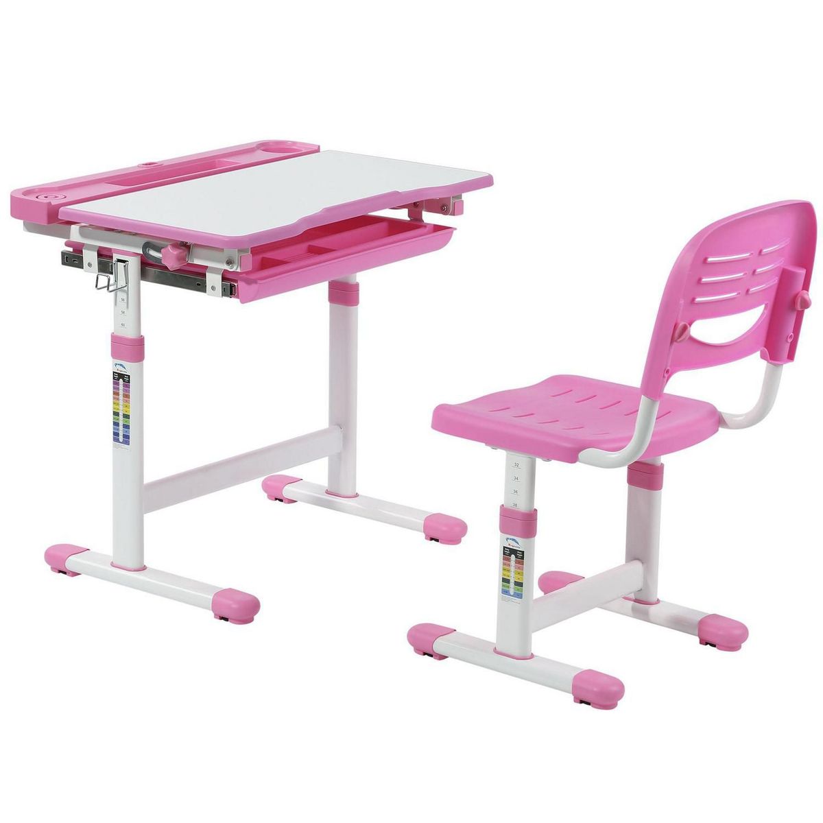 JUST HOME COLLECTION - Escritorio + Silla ajustable Rosado