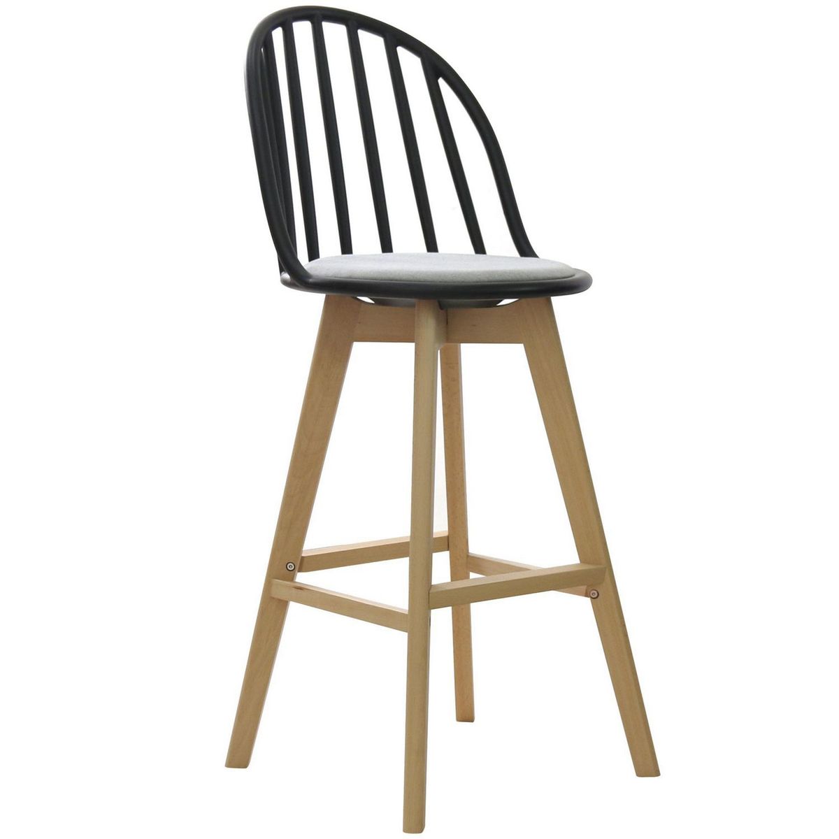 JUST HOME COLLECTION - Silla Bar Ivor Negro/Gris