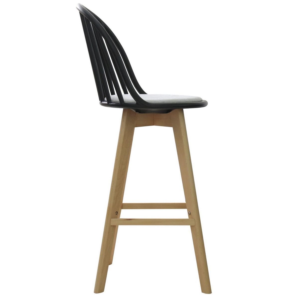 JUST HOME COLLECTION - Silla Bar Ivor Negro/Gris