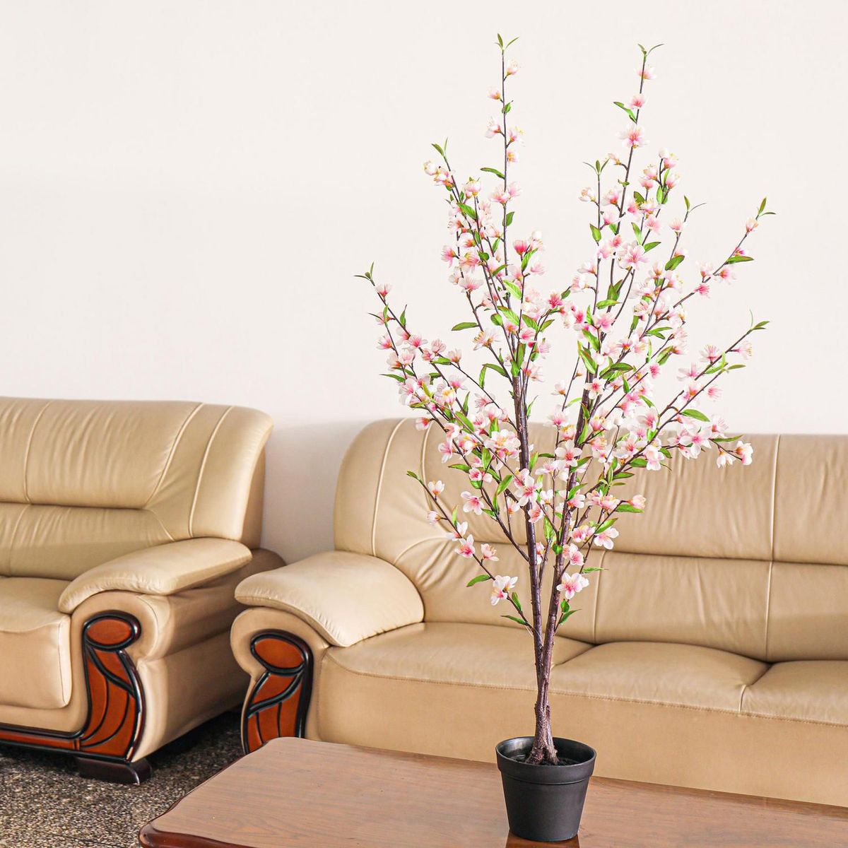 JUST HOME COLLECTION - Planta Artificial Flor Durazno Verde 129cm