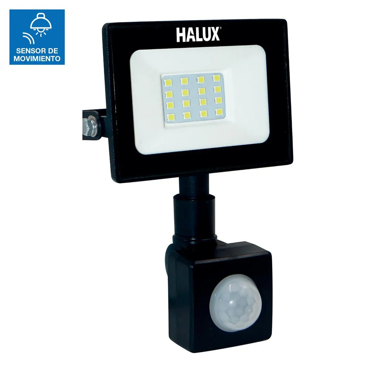 HALUX - Reflector Con Sensor Negro 10W Luz Fría Halux