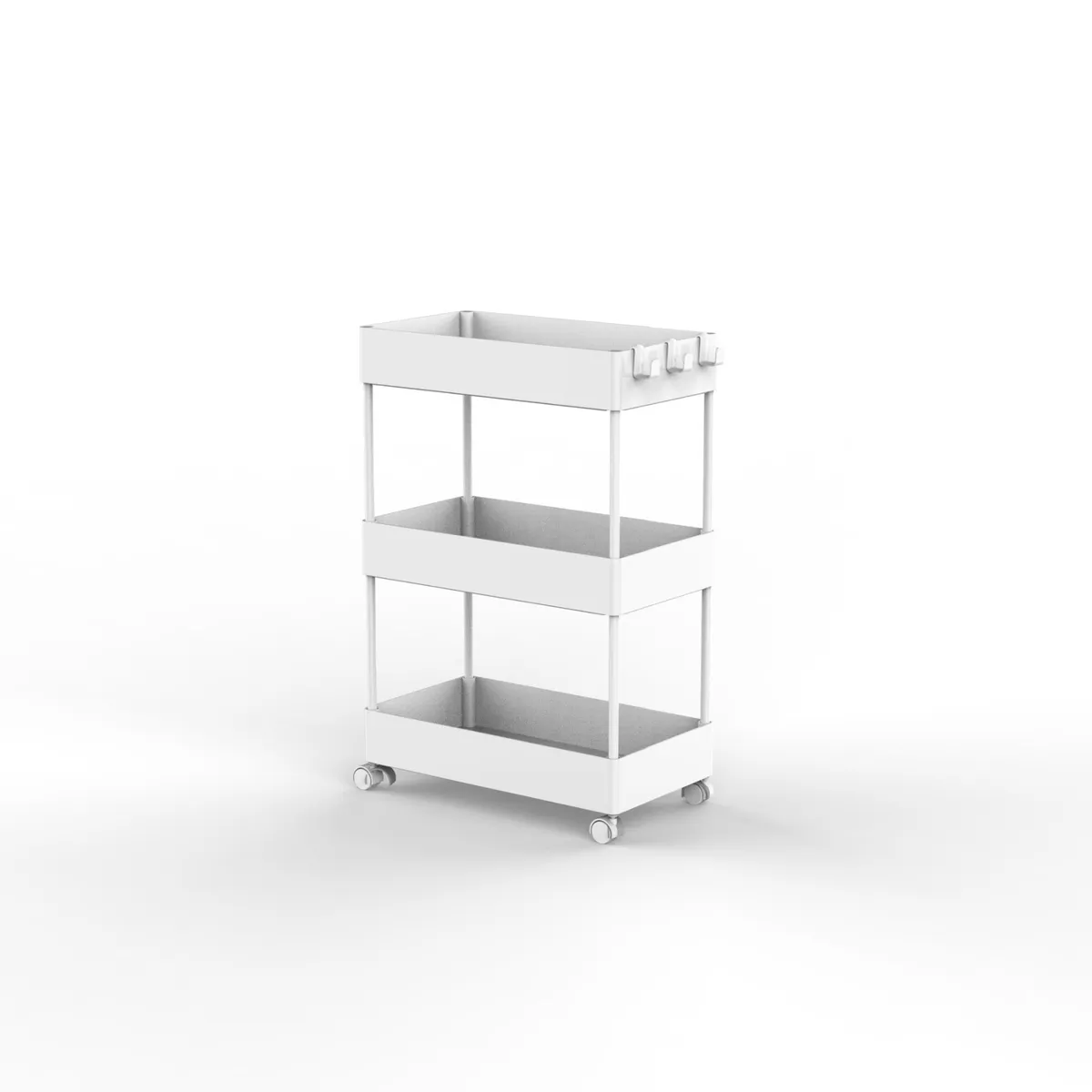JUST HOME COLLECTION - Carrito Organizador Multiuso 3 Niveles Blanco