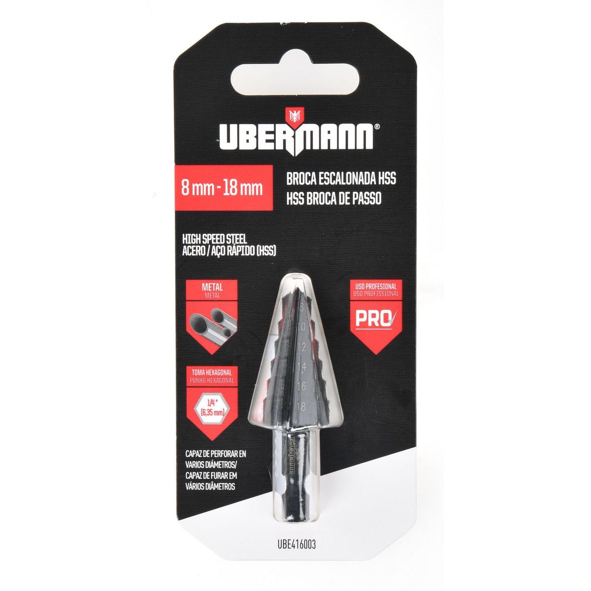 UBERMANN - Broca Escalonada 8-18mm Ubermann