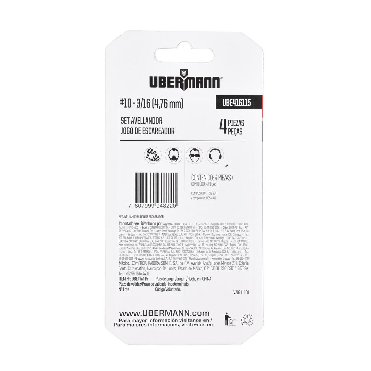 UBERMANN - Set 4 Unidades Avellanar