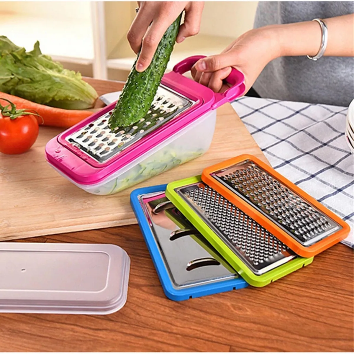 CASA BONITA - Set 4 Piezas Rallador con Contenedor