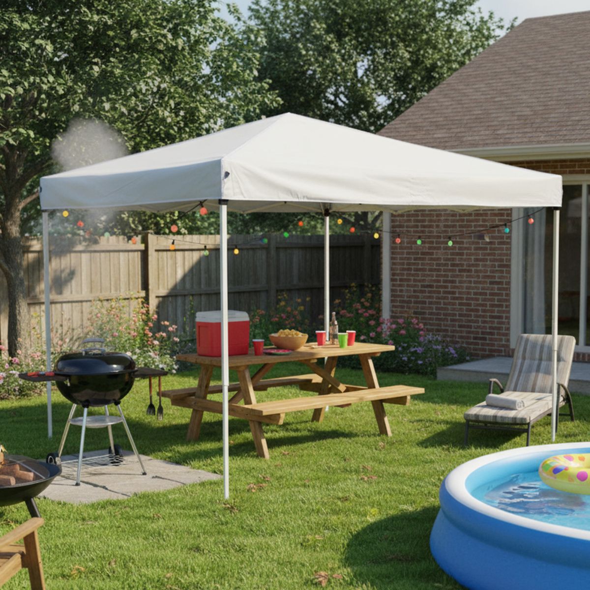 JUST HOME COLLECTION - Toldo Plegable 3x3m Protección UPF 50+ Blanco