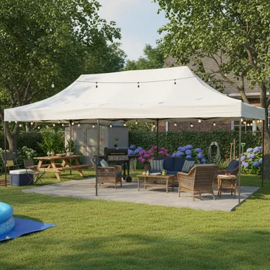 Toldo Plegable 3x6m Protecci�n UPF 50+ Blanco