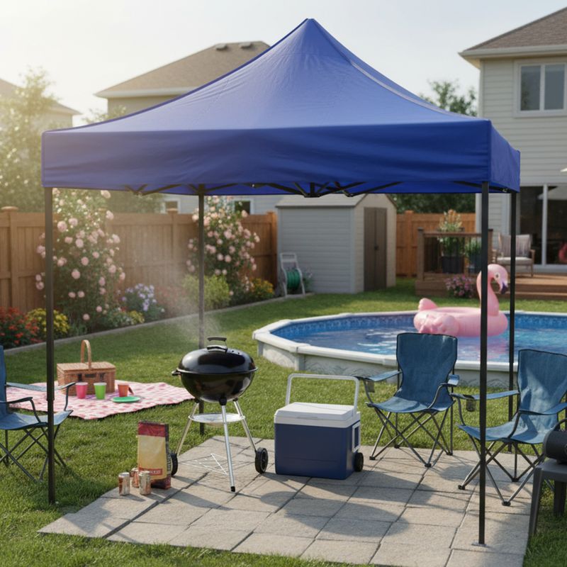 JUST HOME COLLECTION - Toldo Plegable 2x2m Protección UPF 50+ Azul