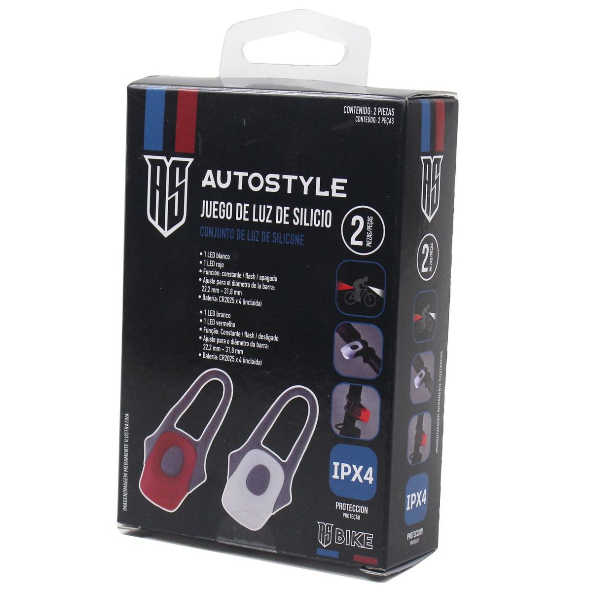 AUTOSTYLE - Luces Bicicleta Silicona 2Pc