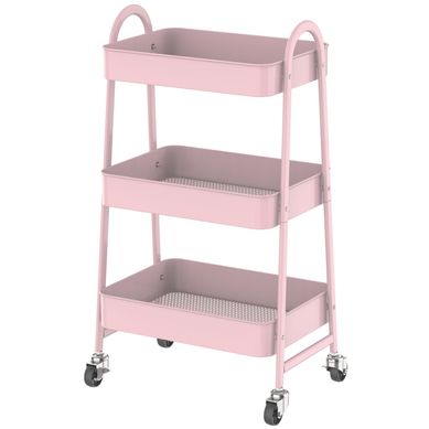 Carrito Organizador con Ruedas 3 Niveles Rosa