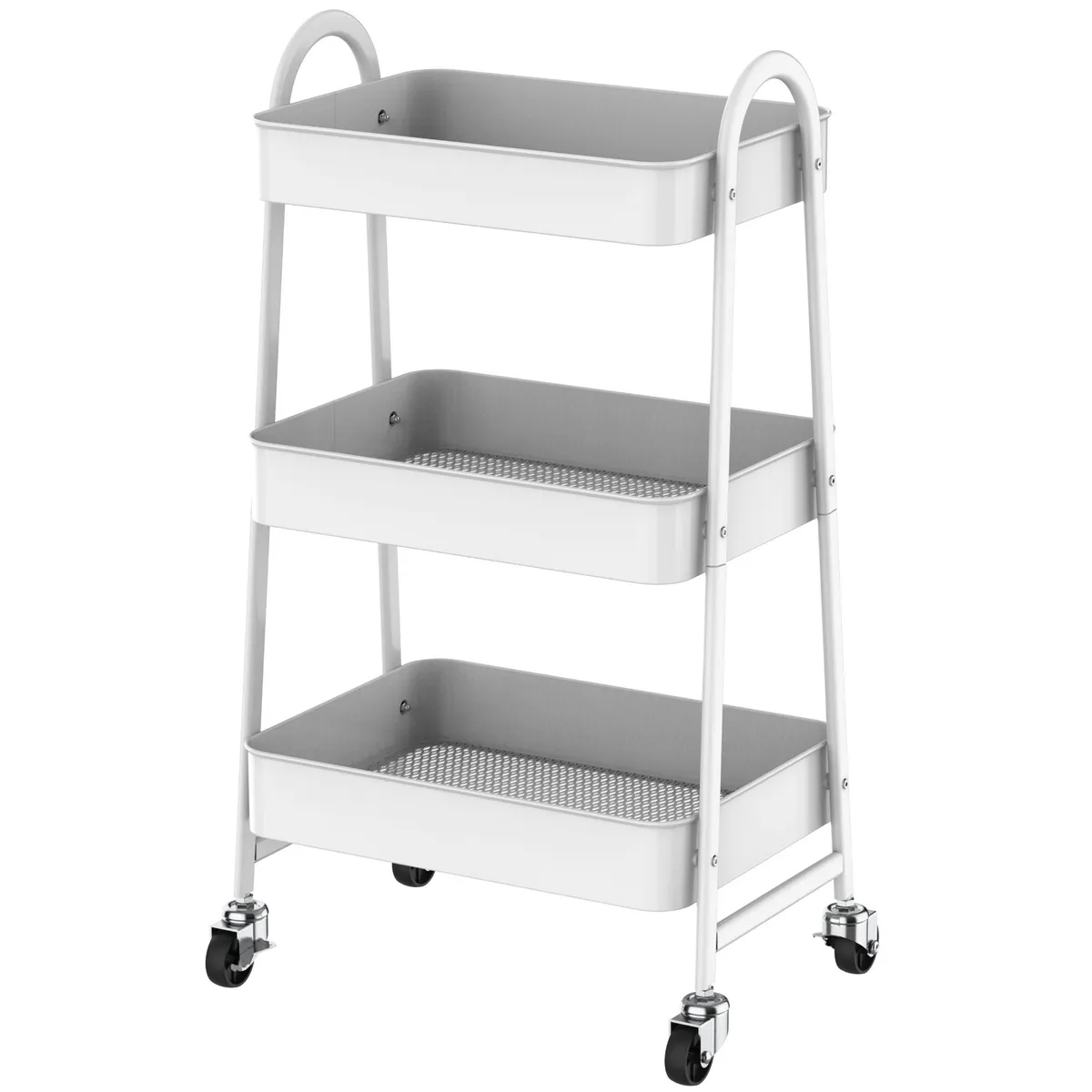 JUST HOME COLLECTION - Carrito Organizador 3 Niveles Blanco