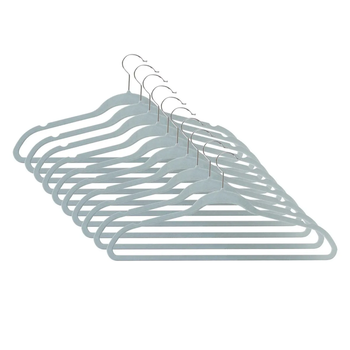 JUST HOME COLLECTION - Set x10 Colgadores de Ropa de Terciopelo Beige