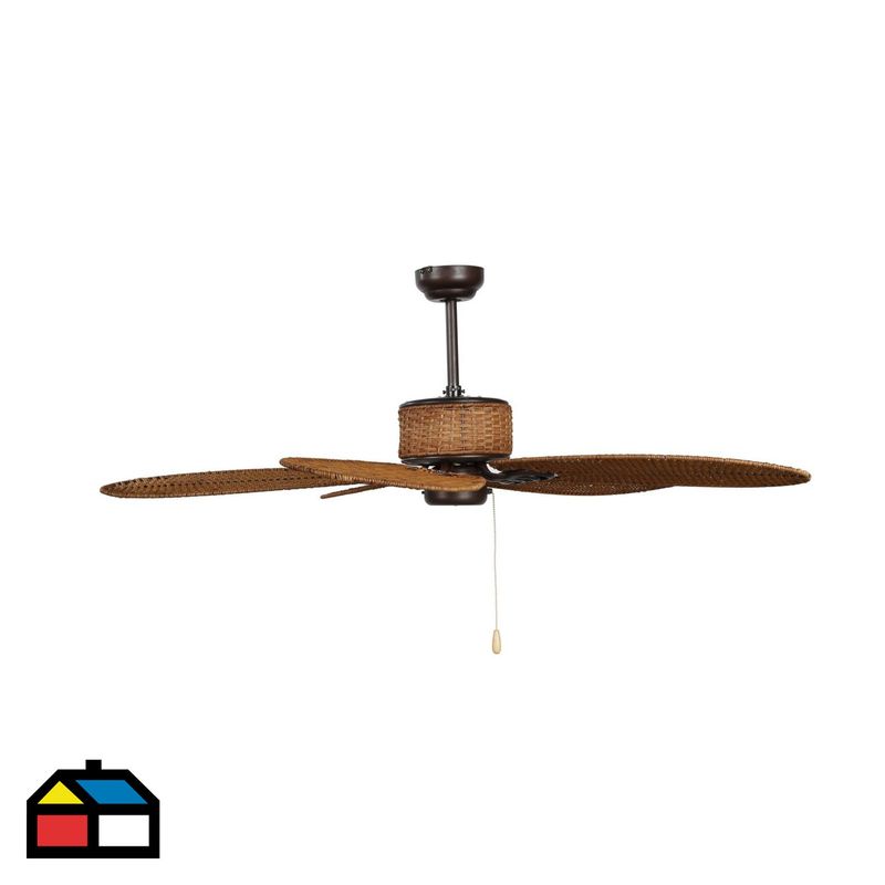 JUST HOME COLLECTION - Ventilador de Techo Ratan 59 W