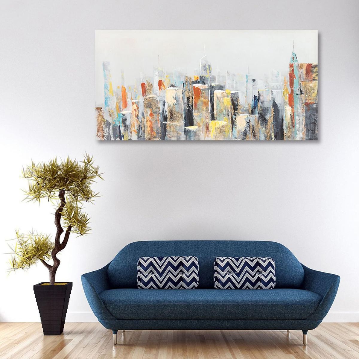 JUST HOME COLLECTION - Cuadro Canvas Ciudad Color1 120X60 CM