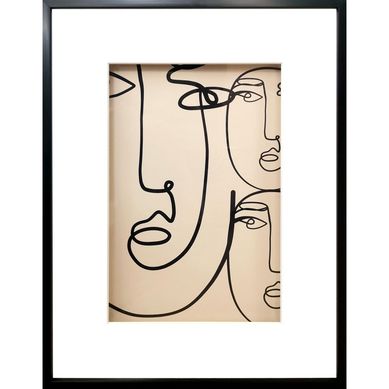 Cuadro Rectangular Line Caras 33x43cm