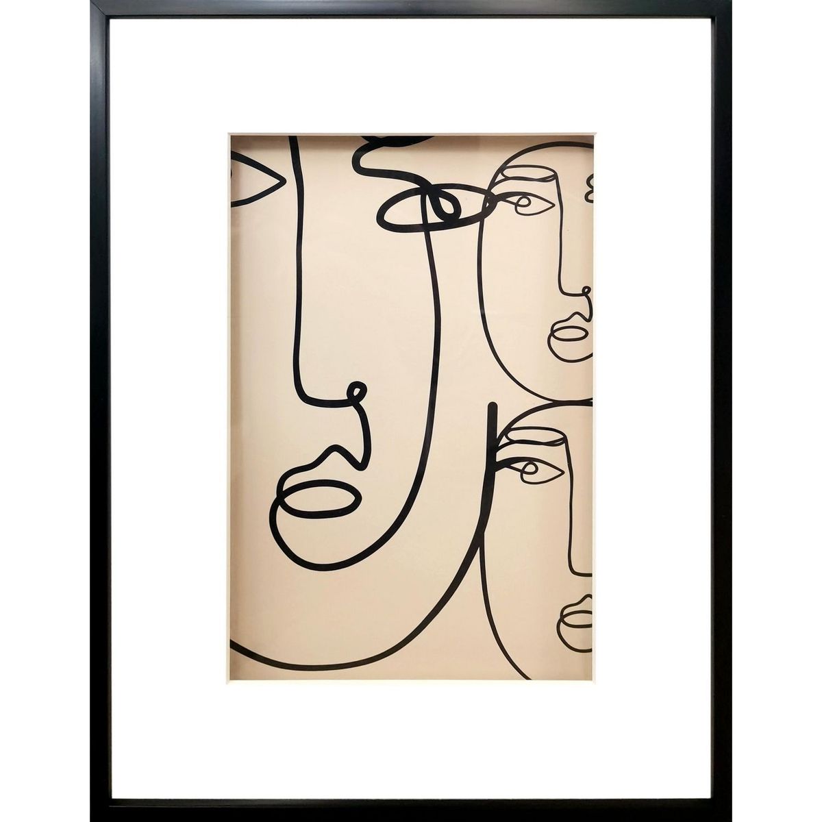 HOMY - Cuadro Rectangular Line Caras 33x43cm