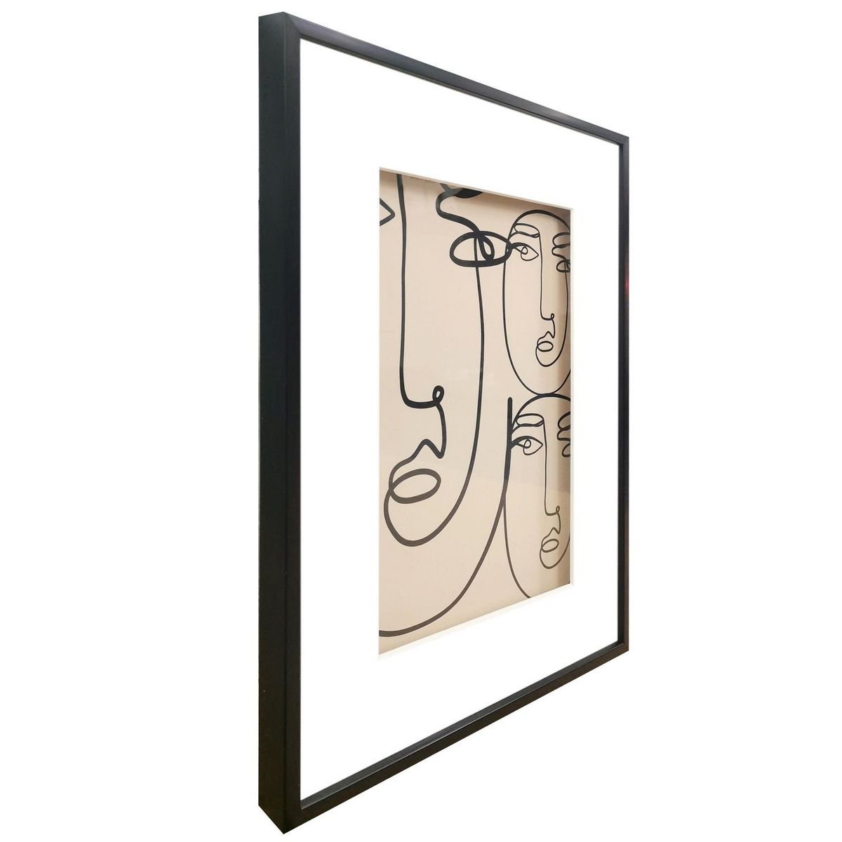 HOMY - Cuadro Rectangular Line Caras 33x43cm