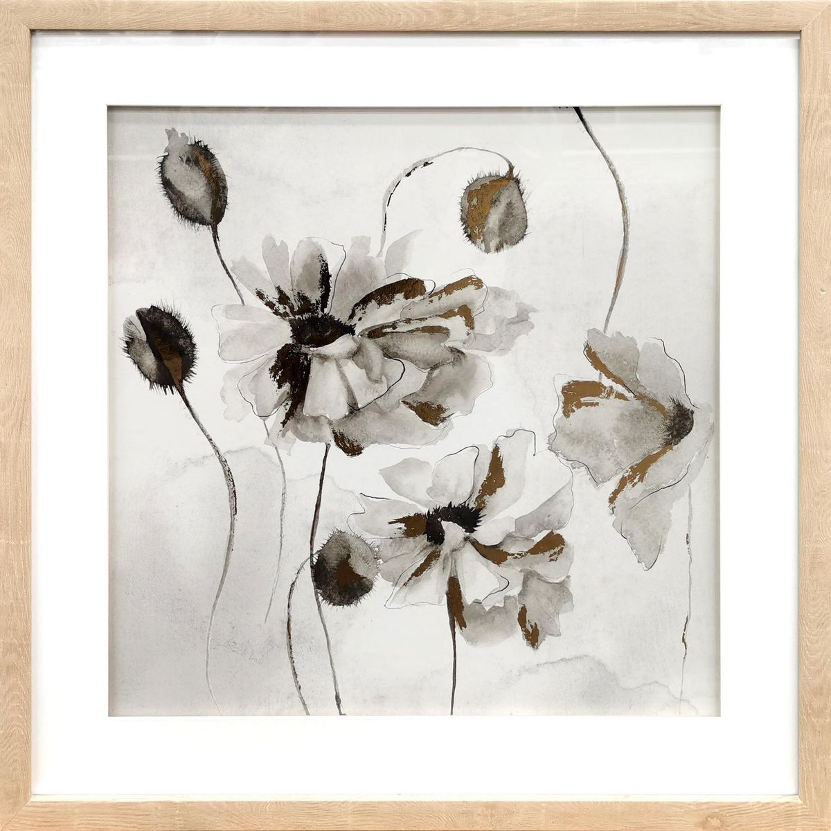 HOMY - Set x2 Cuadros Cuadrados Flores 54x54cm