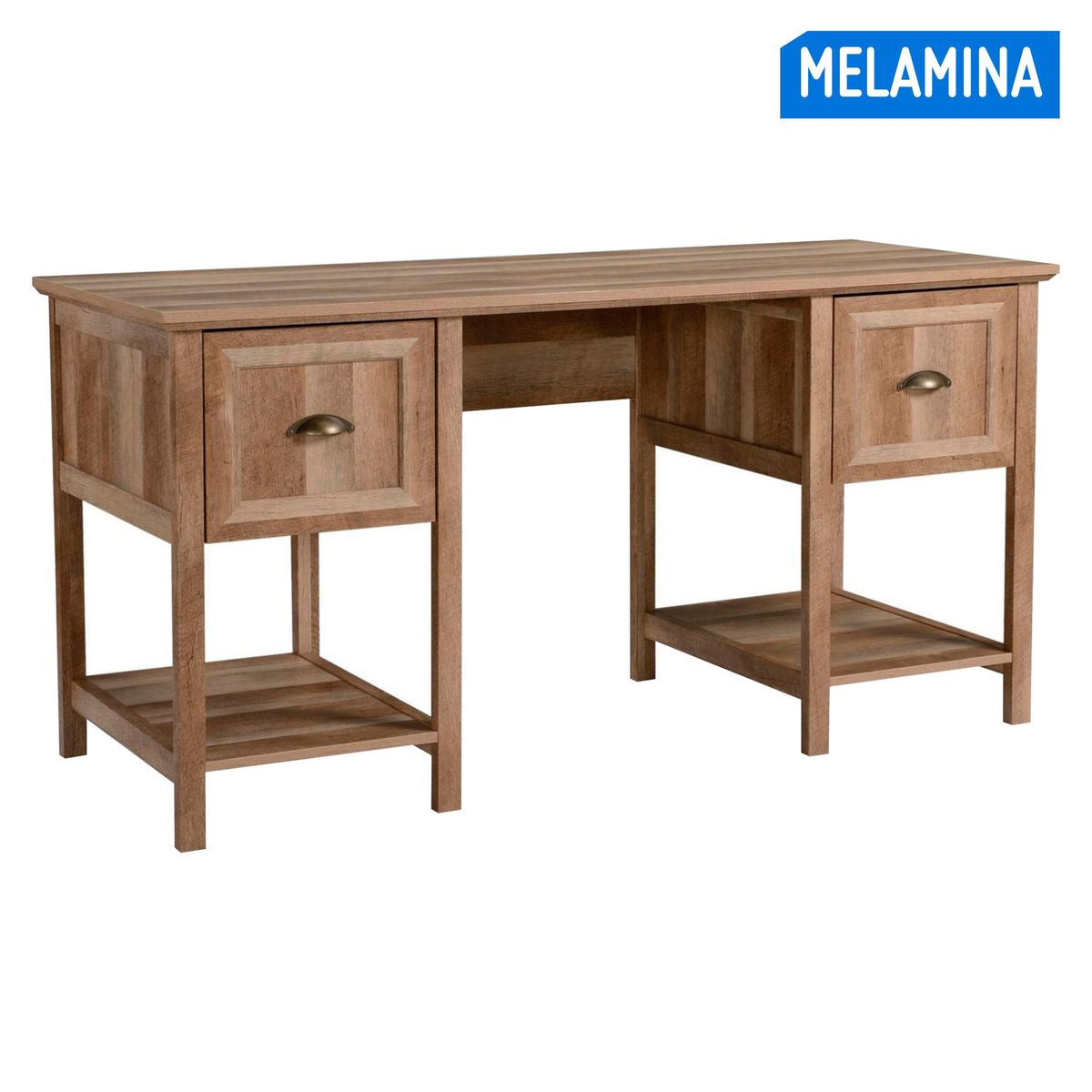 JUST HOME COLLECTION - Escritorio Natural Melamina 2 Cajones