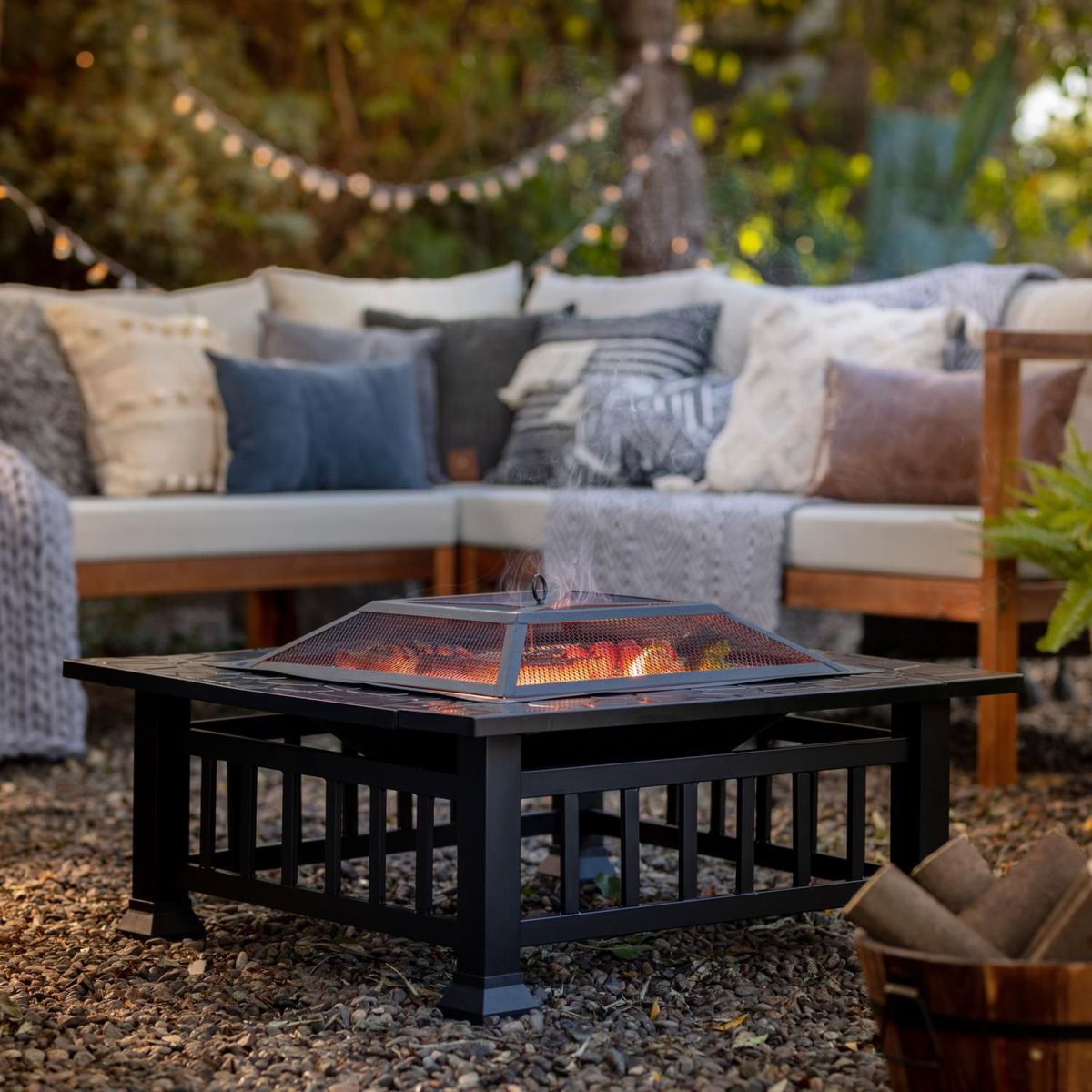 JUST HOME COLLECTION - Brasero Cuadrado 81x81x44cm