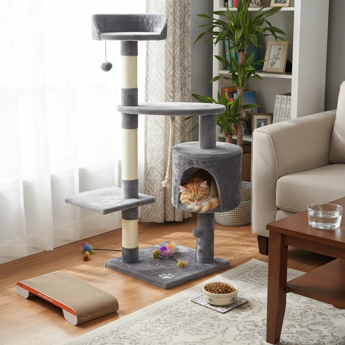 PETIZOOS - Árbol Rascador para Gato 40x40x112cm