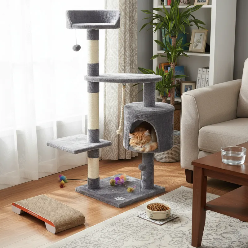 PETIZOOS - Árbol Rascador para Gato 40x40x112cm