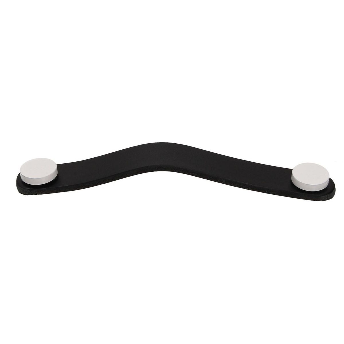 FIXSER - Jalador de Asa Piel de Cuero Negro Botón Blanco UL24 128 mm
