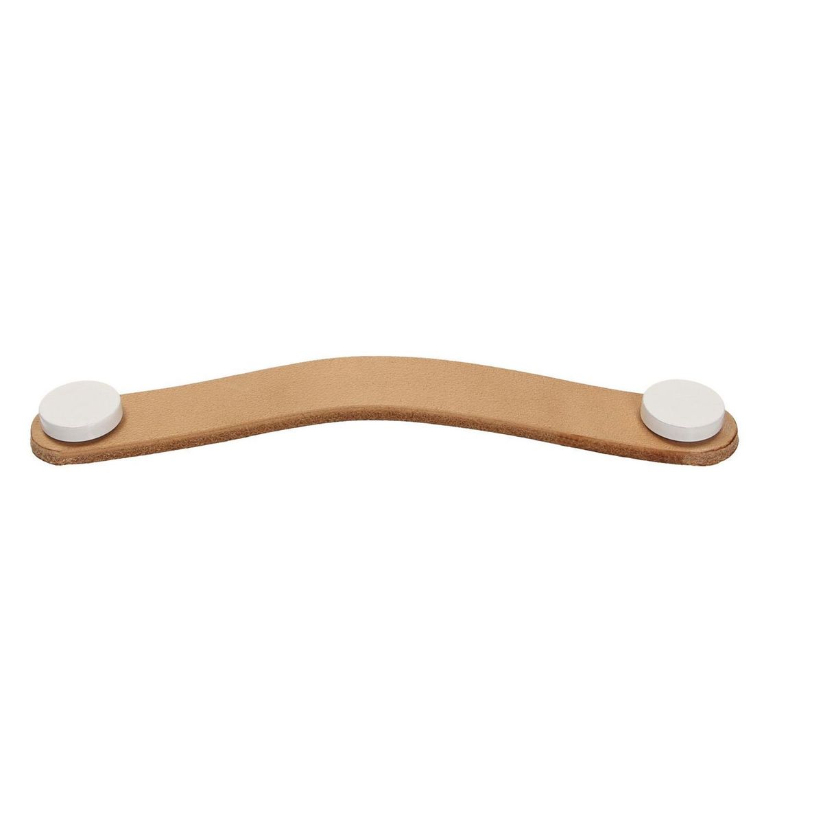 FIXSER - Jalador de Asa Piel de Cuero Beige Botón Negro UL24 128 mm