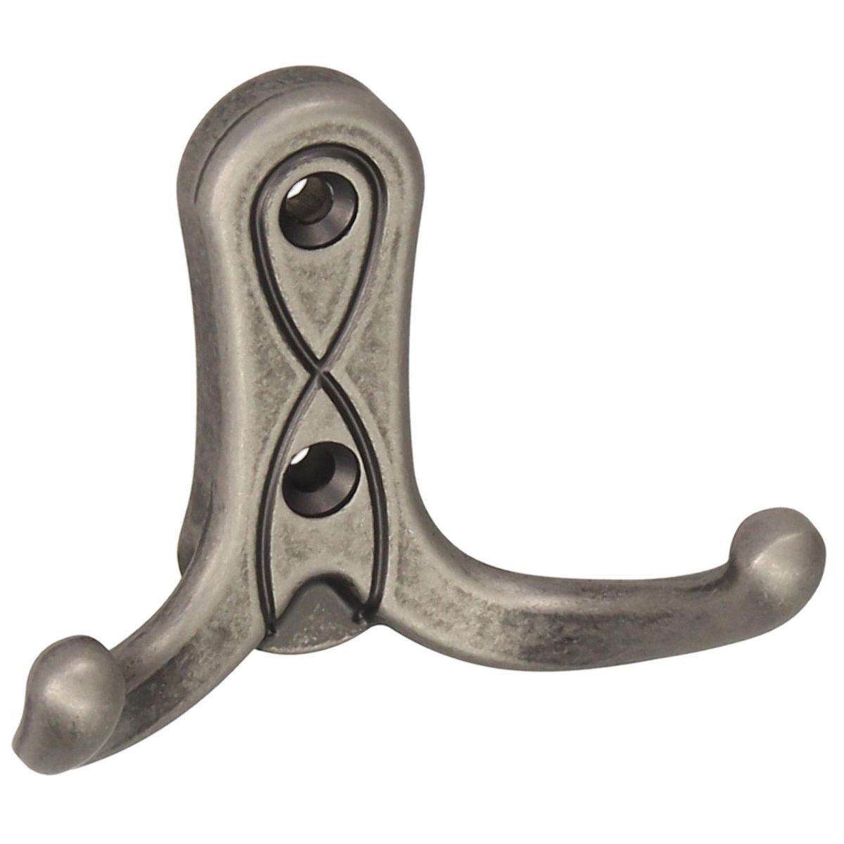 FIXSER - Colgador Doble Doble ZAMAK Plata Viejo