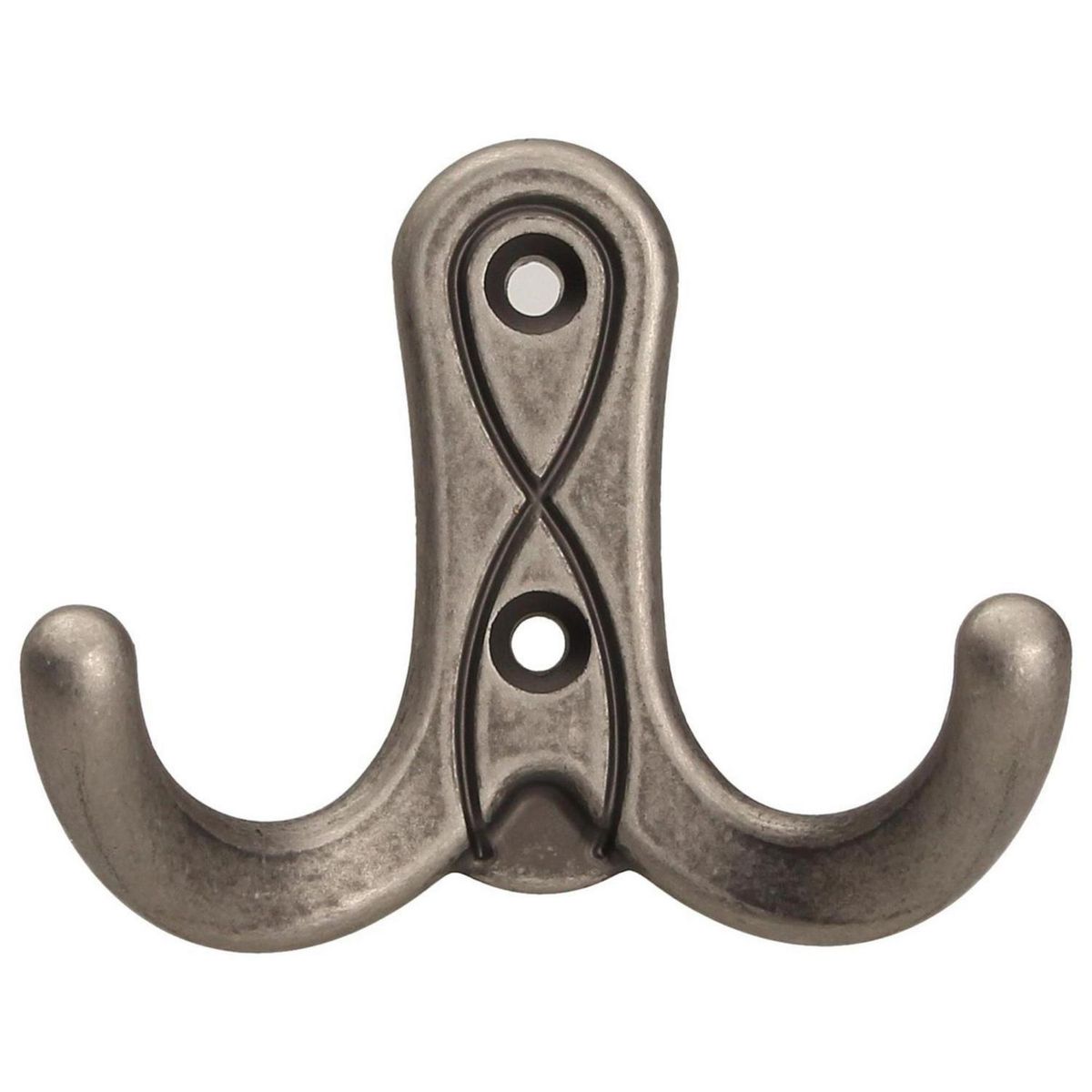 FIXSER - Colgador Doble Doble ZAMAK Plata Viejo