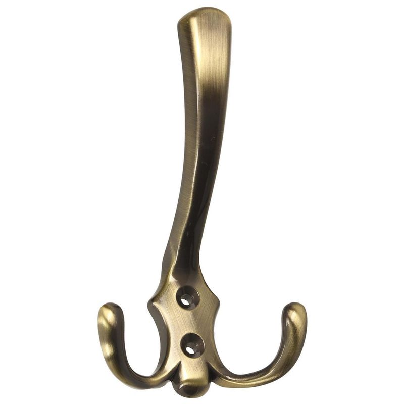 FIXSER - Colgador Gancho Triple ZAMAK Cuero Viejo