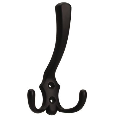 Colgador Gancho Triple Zamak Negro Mate DEW89