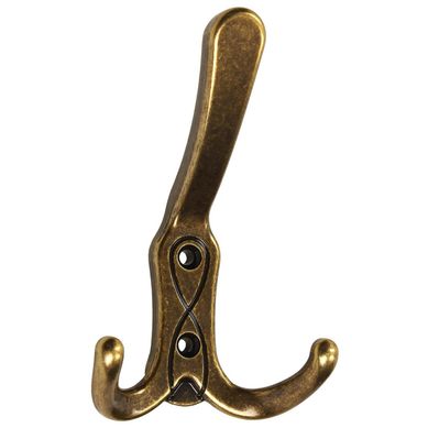 Colgador Gancho Triple Zamak Cuero Viejo