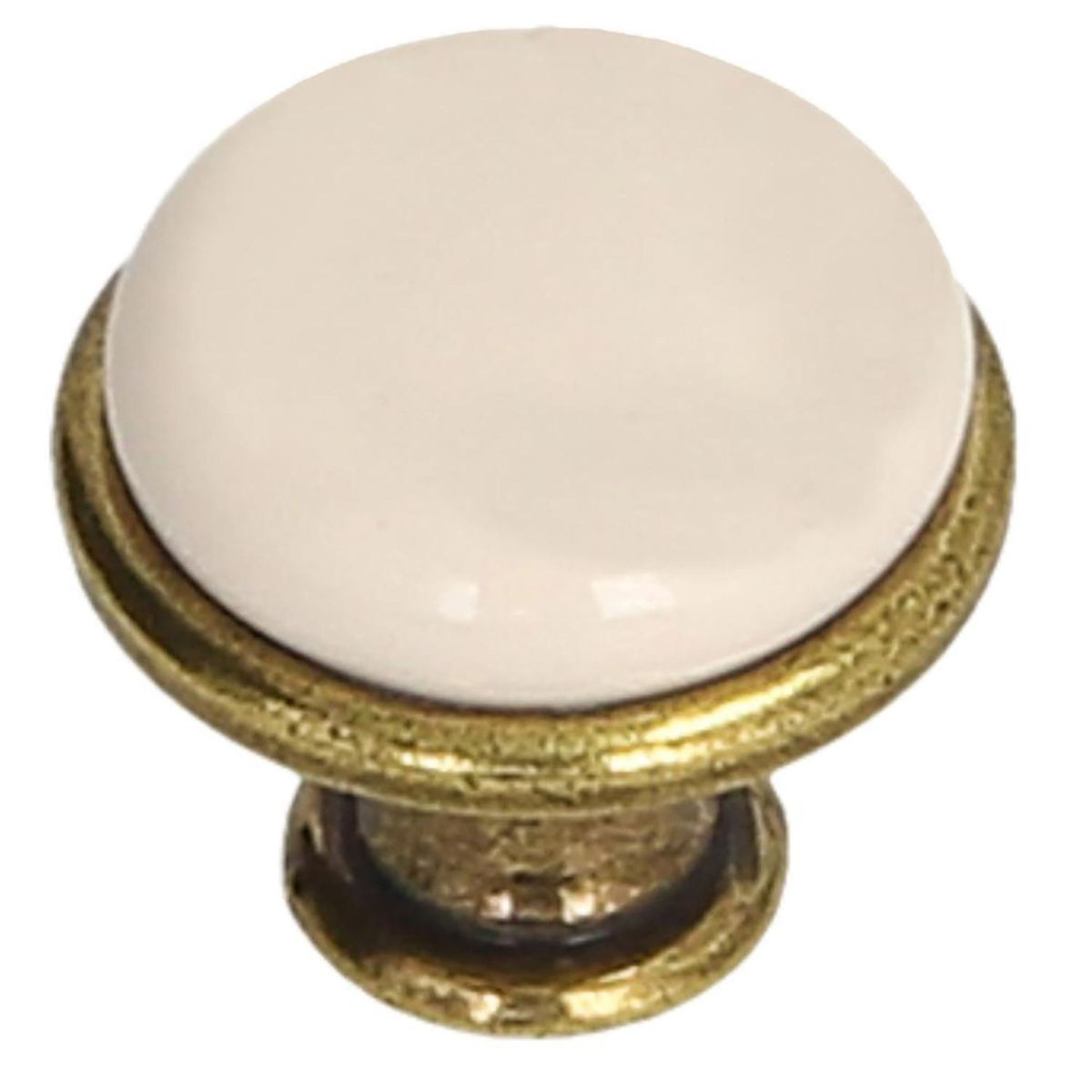 FIXSER - Jalador de Perilla Porcelana Beige Cuero Viejo 29 mm