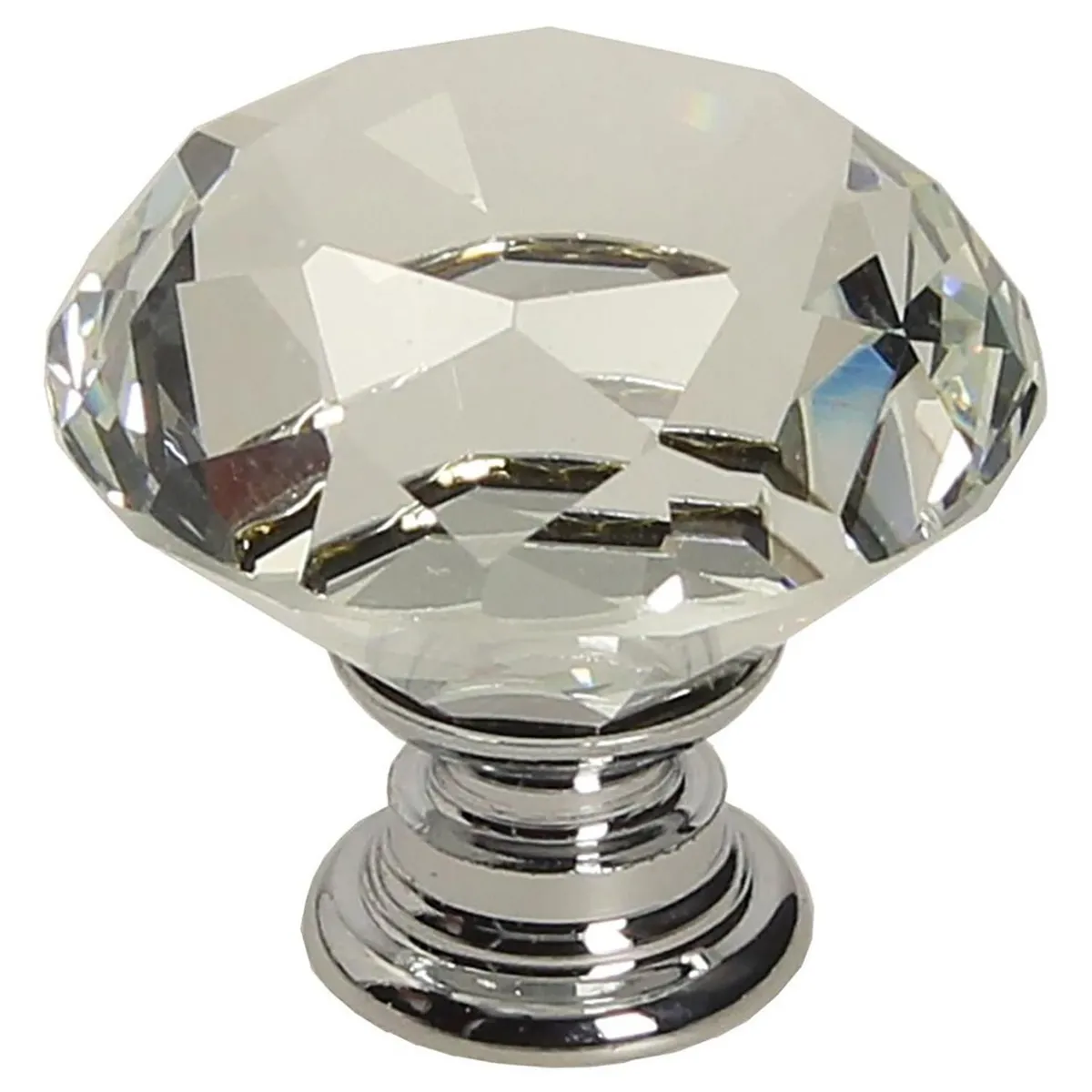 FIXSER - Tirador de Perilla Cristal Transparente GP15 30 mm.