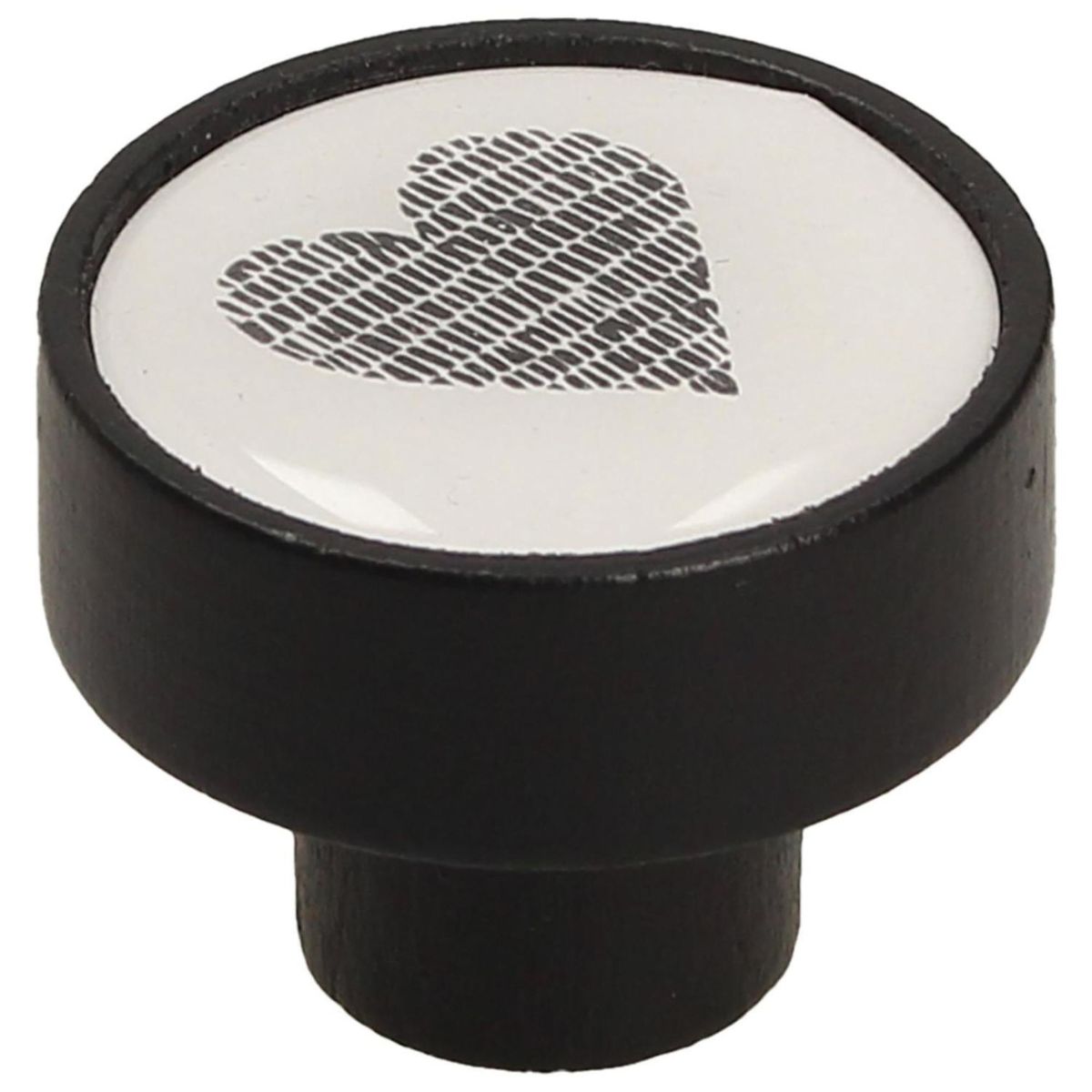 FIXSER - Jalador de Perilla Haya Negro Corazón GD08 36 mm