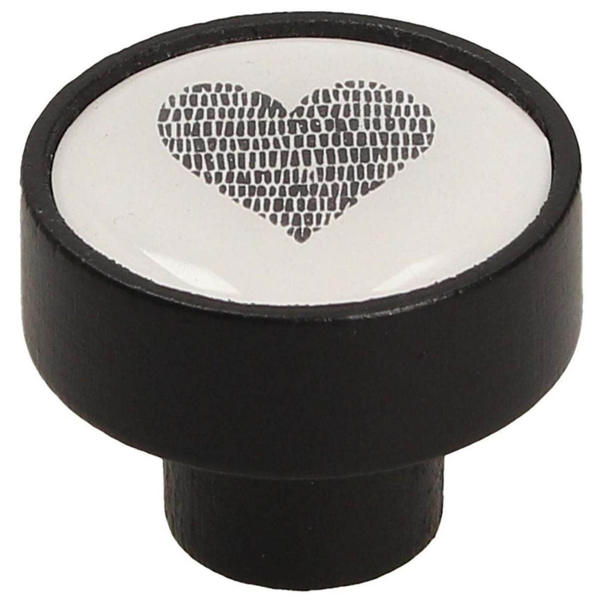 FIXSER - Jalador de Perilla Haya Negro Corazón GD08 36 mm