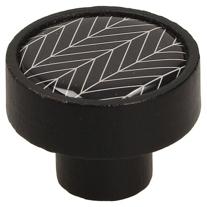 FIXSER - Jalador de Perilla Haya Negro Rayas Negras GD08 36 mm