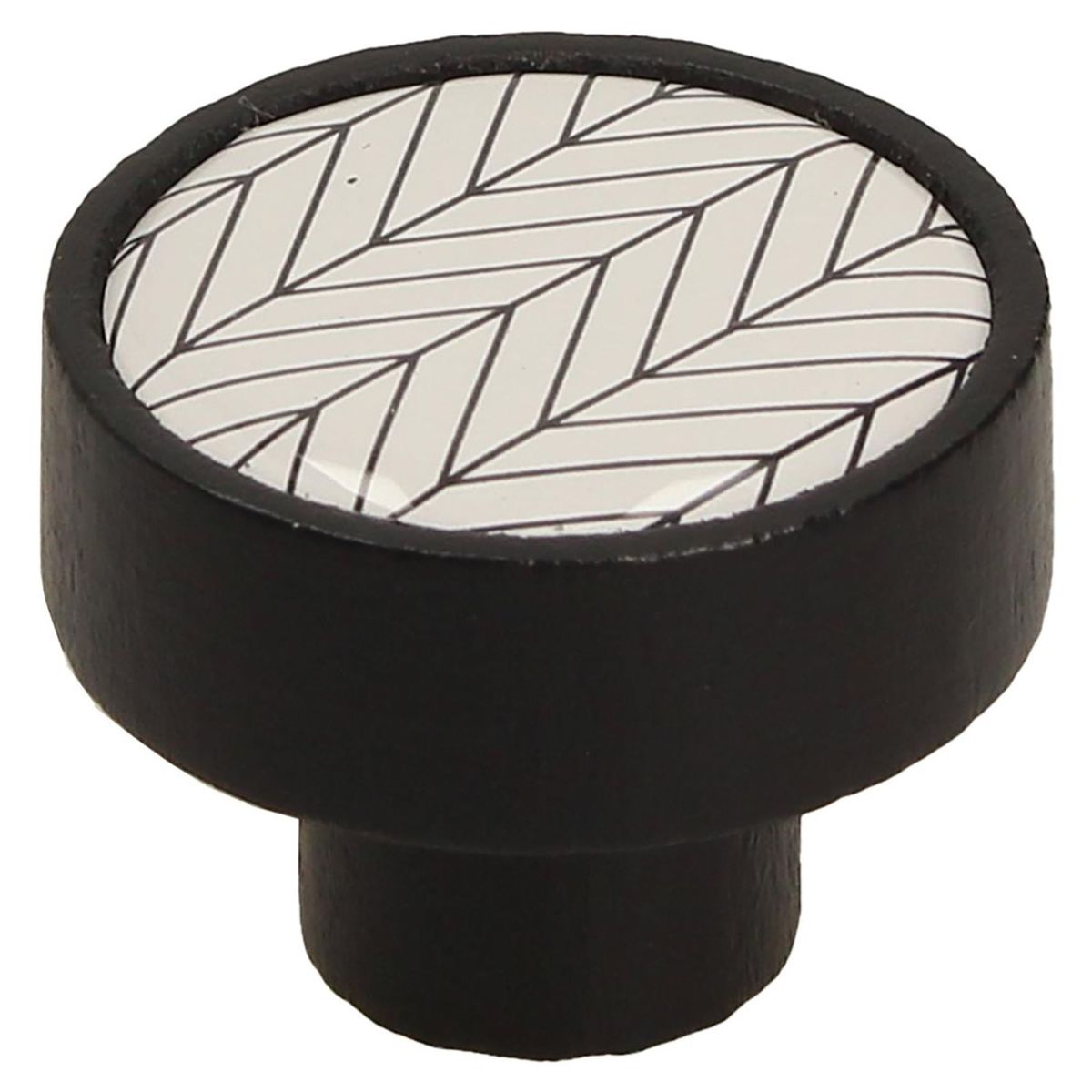 FIXSER - Jalador de Perilla Haya Negro Rayas Blancas GD08 36 mm