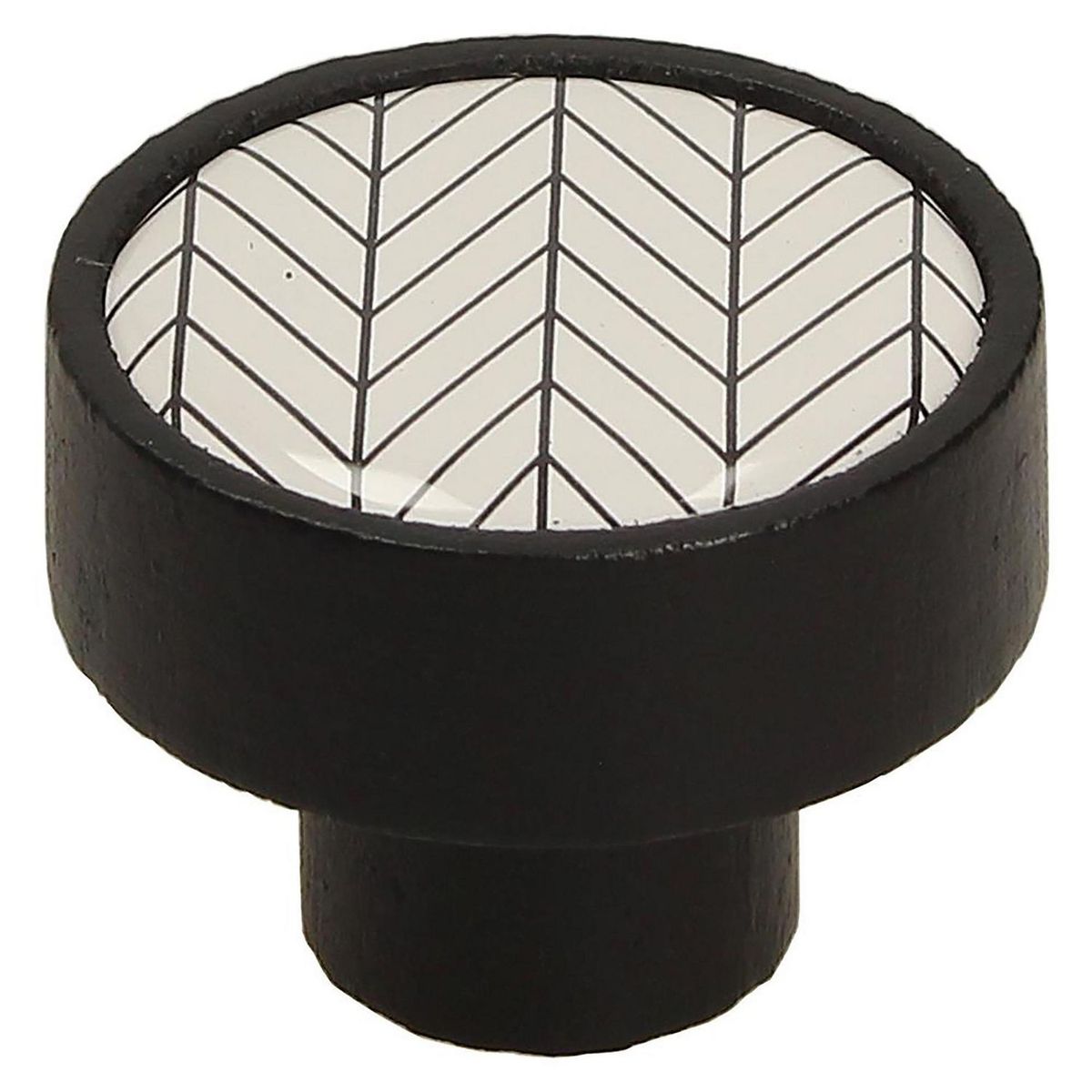 FIXSER - Jalador de Perilla Haya Negro Rayas Blancas GD08 36 mm