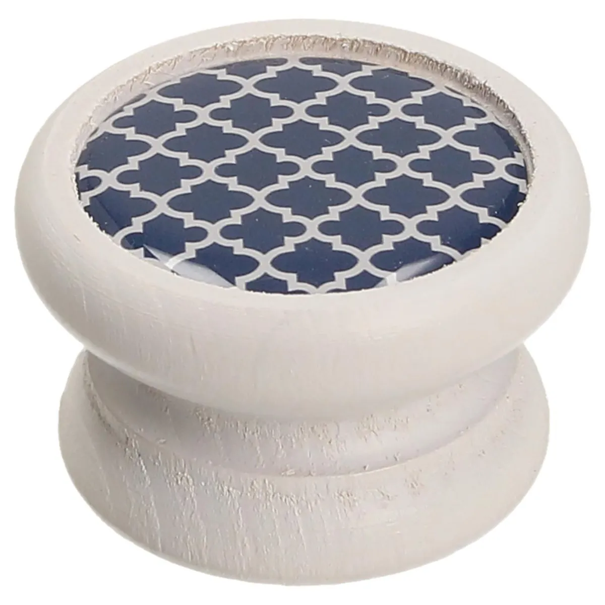 FIXSER - Jalador de Perilla Haya Blanco Diseño Azul GD07 40 mm