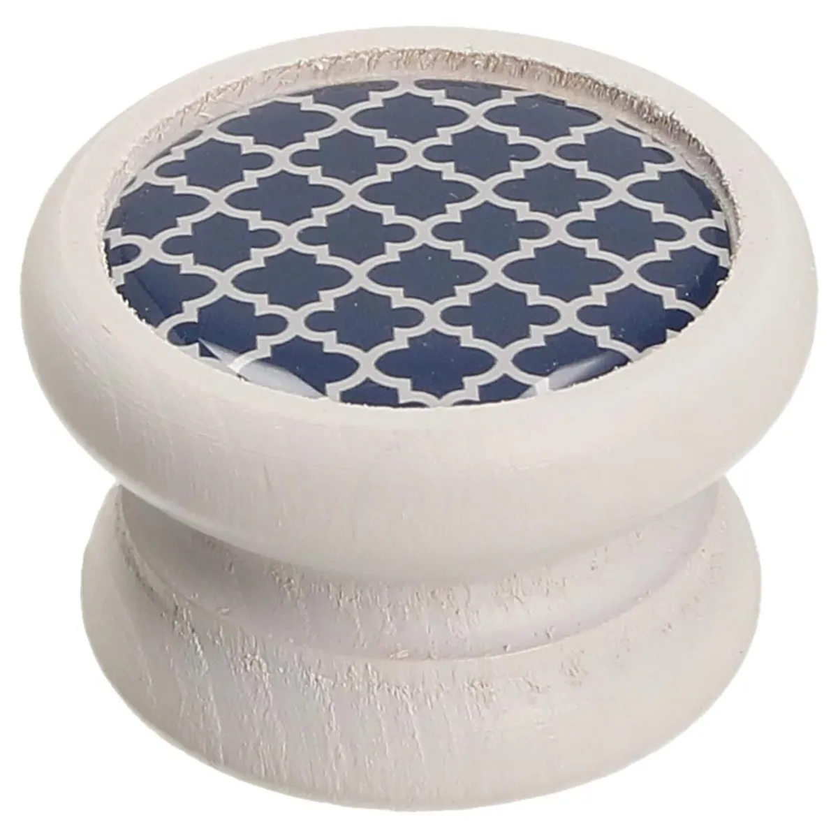 FIXSER - Jalador de Perilla Haya Blanco Diseño Azul GD07 40 mm