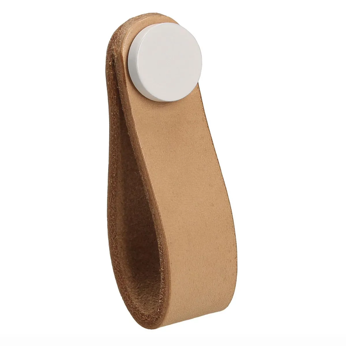 FIXSER - Jalador de Perilla Piel Beige Botón Negro GL24